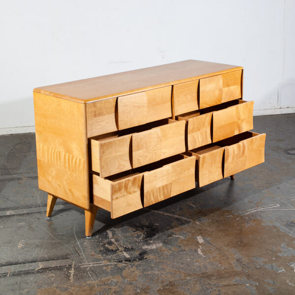 Mid Century Modern Dresser 6 Drawer Heywood Wakefield Sculptura Blonde Vintage - Image 3
