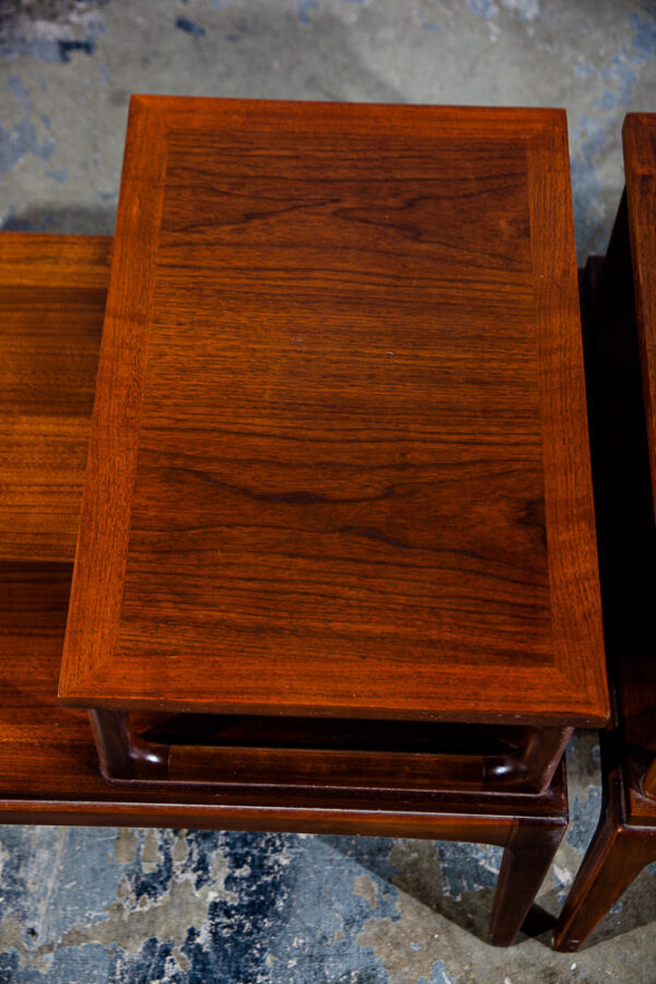 Mid Century Modern Nightstands End Side Table Lane Step up Walnut Vintage Drexel - Image 8