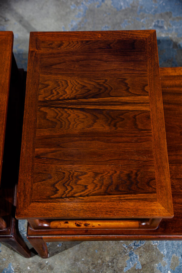 Mid Century Modern Nightstands End Side Table Lane Step up Walnut Vintage Drexel - Image 7