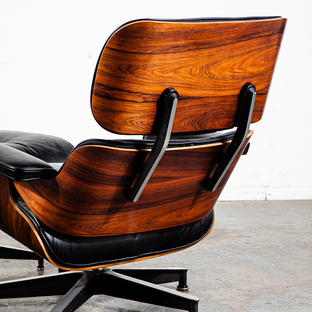 Mid Century Modern Lounge Chair Ray Charles Eames Herman Miller 670/671 2nd Gen. Rosewood Black Leather - Image 9