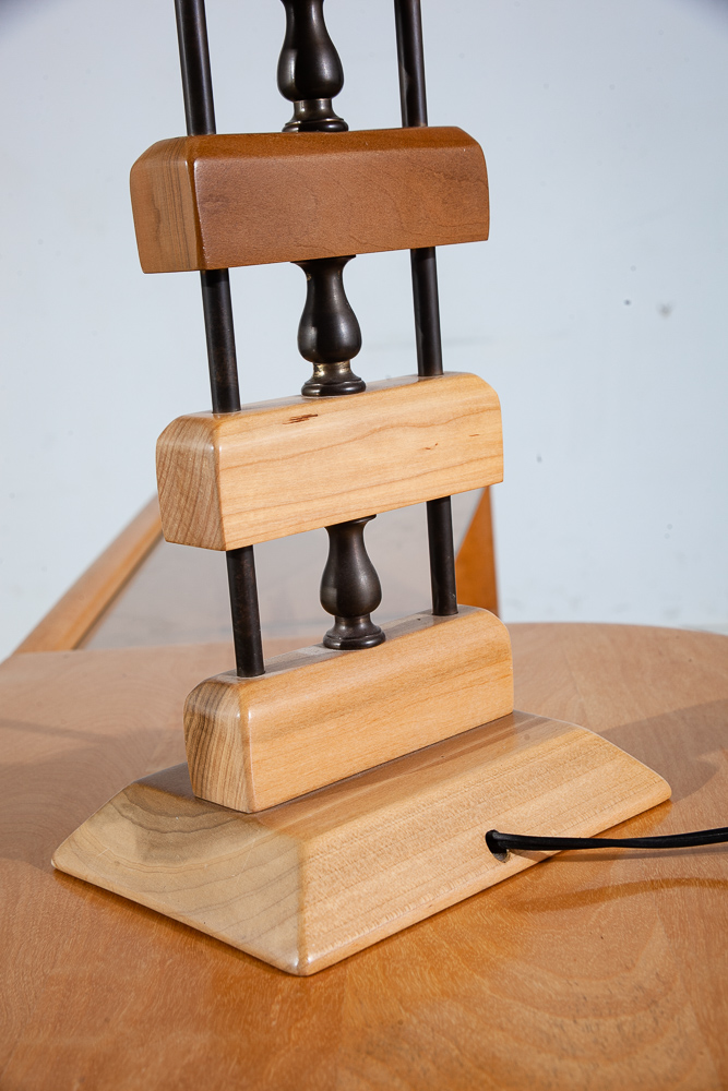 Mid Century Modern Table Lamp Heywood Wakefield Solid Birch Vintage Blonde Wood - Image 10