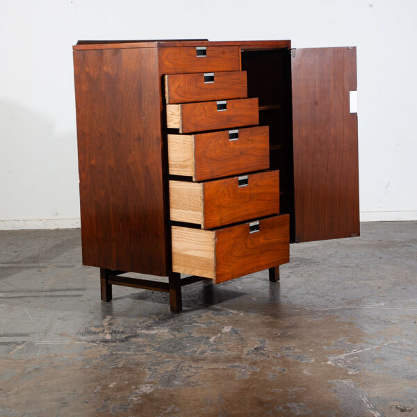 Mid Century Modern Dresser Gentleman's Chest Founders Walnut Drexel Vintage - Image 2