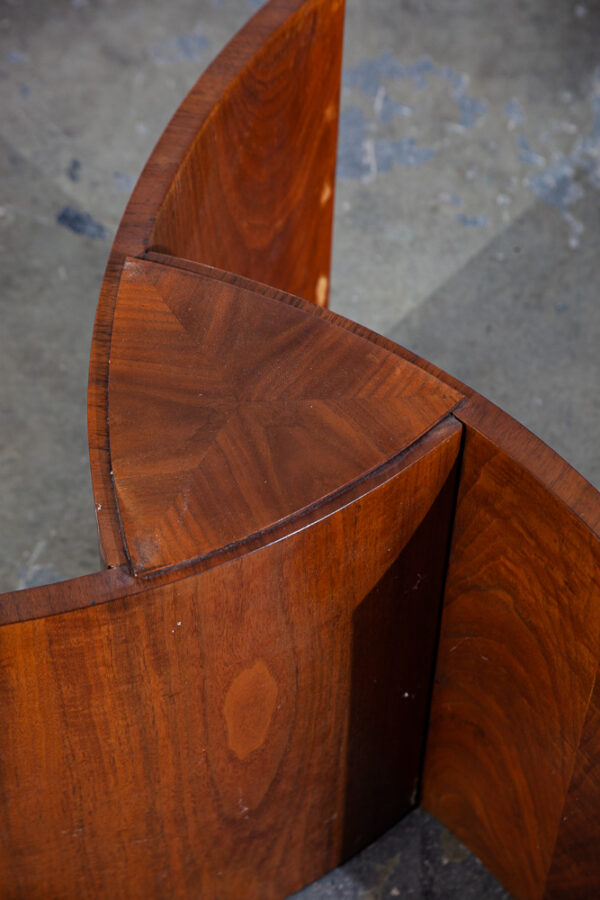 Mid Century Modern End Table Side Round Vladimir Kagan Glass Lane Vintage Walnut - Image 7