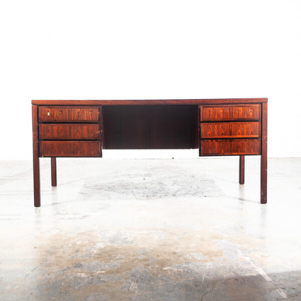 Mid Century Danish Modern Desk Executive Gunni Omann Jun 77 Brazilian Rosewood Large Mcm - Image 2
