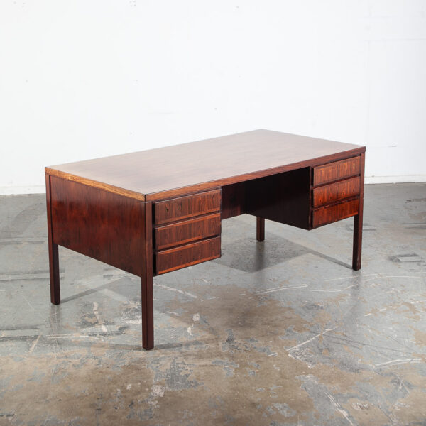 Mid Century Danish Modern Desk Executive Gunni Omann Jun 77 Brazilian Rosewood Large Mcm