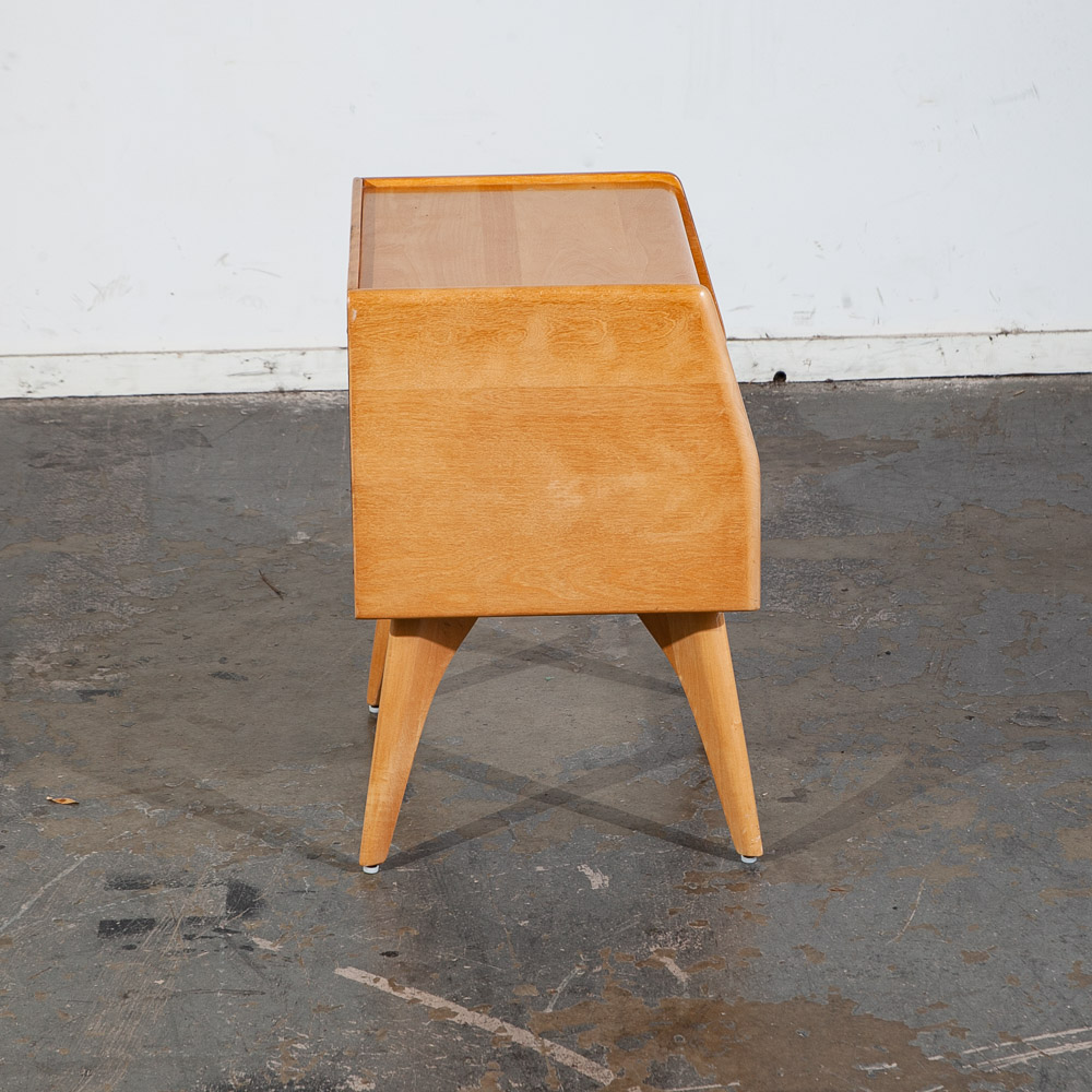 Mid Century Modern Nightstands End Side Tables Heywood Wakefield Blonde Drawer - Image 9