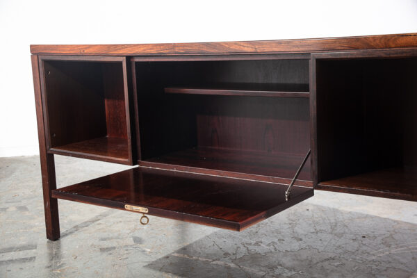 Mid Century Danish Modern Desk Executive Gunni Omann Jun 77 Brazilian Rosewood Large Mcm - Image 10