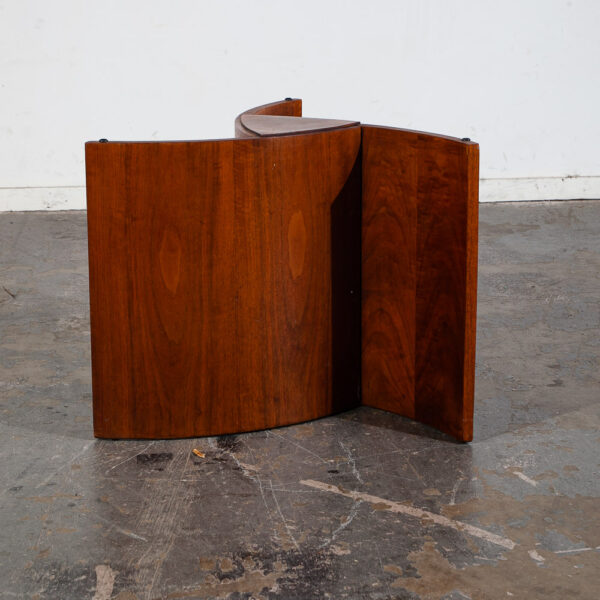 Mid Century Modern End Table Side Round Vladimir Kagan Glass Lane Vintage Walnut - Image 5