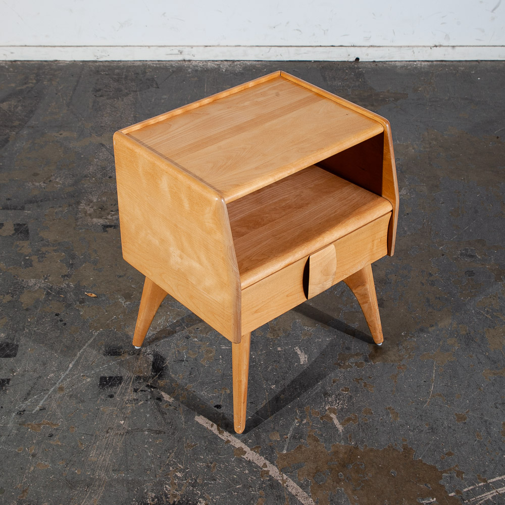 Mid Century Modern Nightstands End Side Tables Heywood Wakefield Blonde Drawer - Image 11