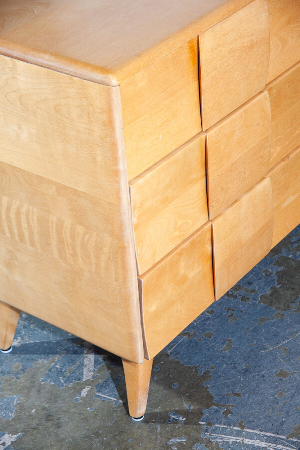 Mid Century Modern Dresser 6 Drawer Heywood Wakefield Sculptura Blonde Vintage - Image 7