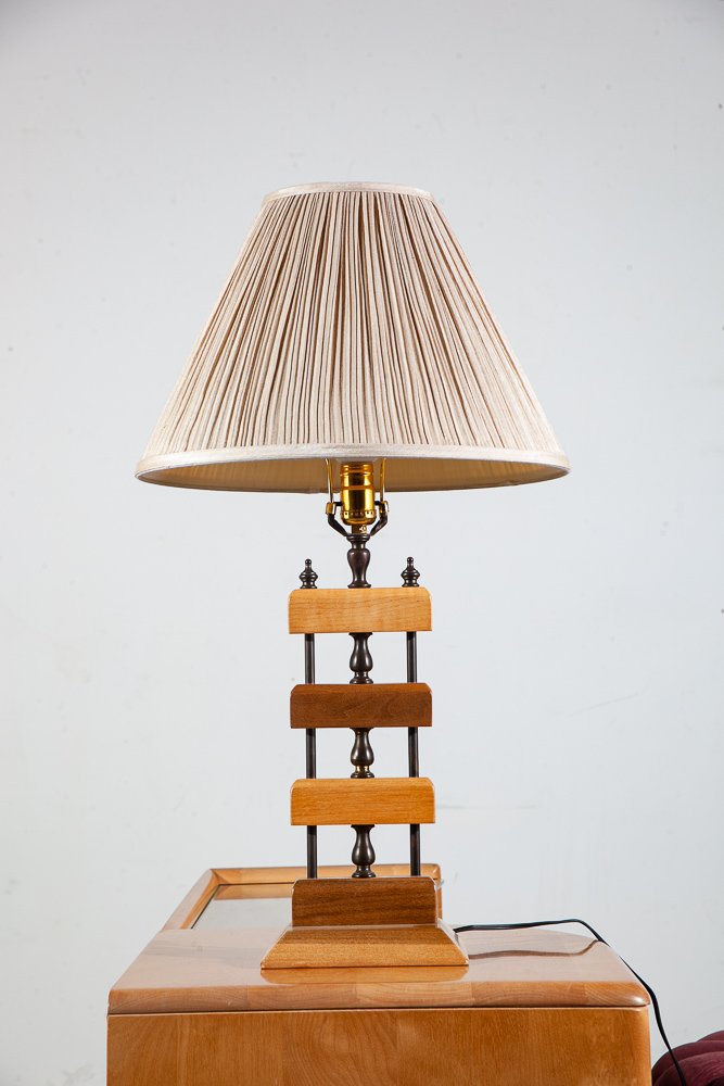 Mid Century Modern Table Lamp Heywood Wakefield Solid Birch Vintage Blonde Wood - Image 2