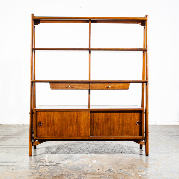 Mid Century Modern Room Divider Bookshelf Credenza American Martinsville Dania Danish Vintage Storage - Image 2