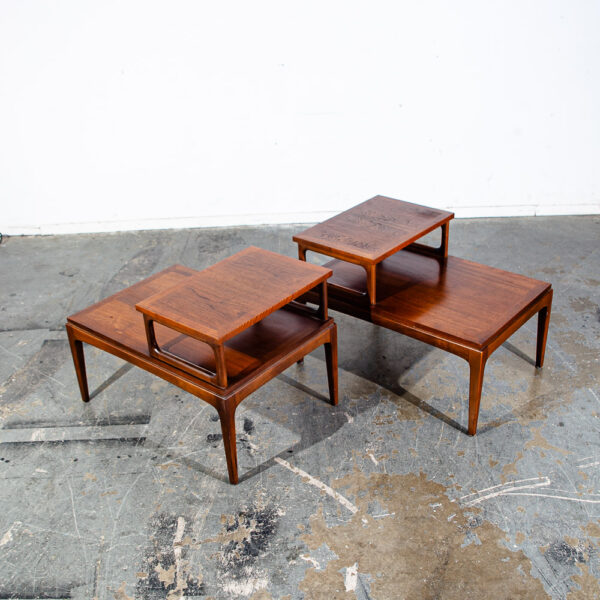 Mid Century Modern Nightstands End Side Table Lane Step up Walnut Vintage Drexel - Image 5
