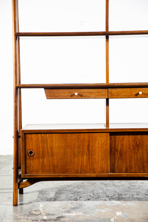 Mid Century Modern Room Divider Bookshelf Credenza American Martinsville Dania Danish Vintage Storage - Image 11