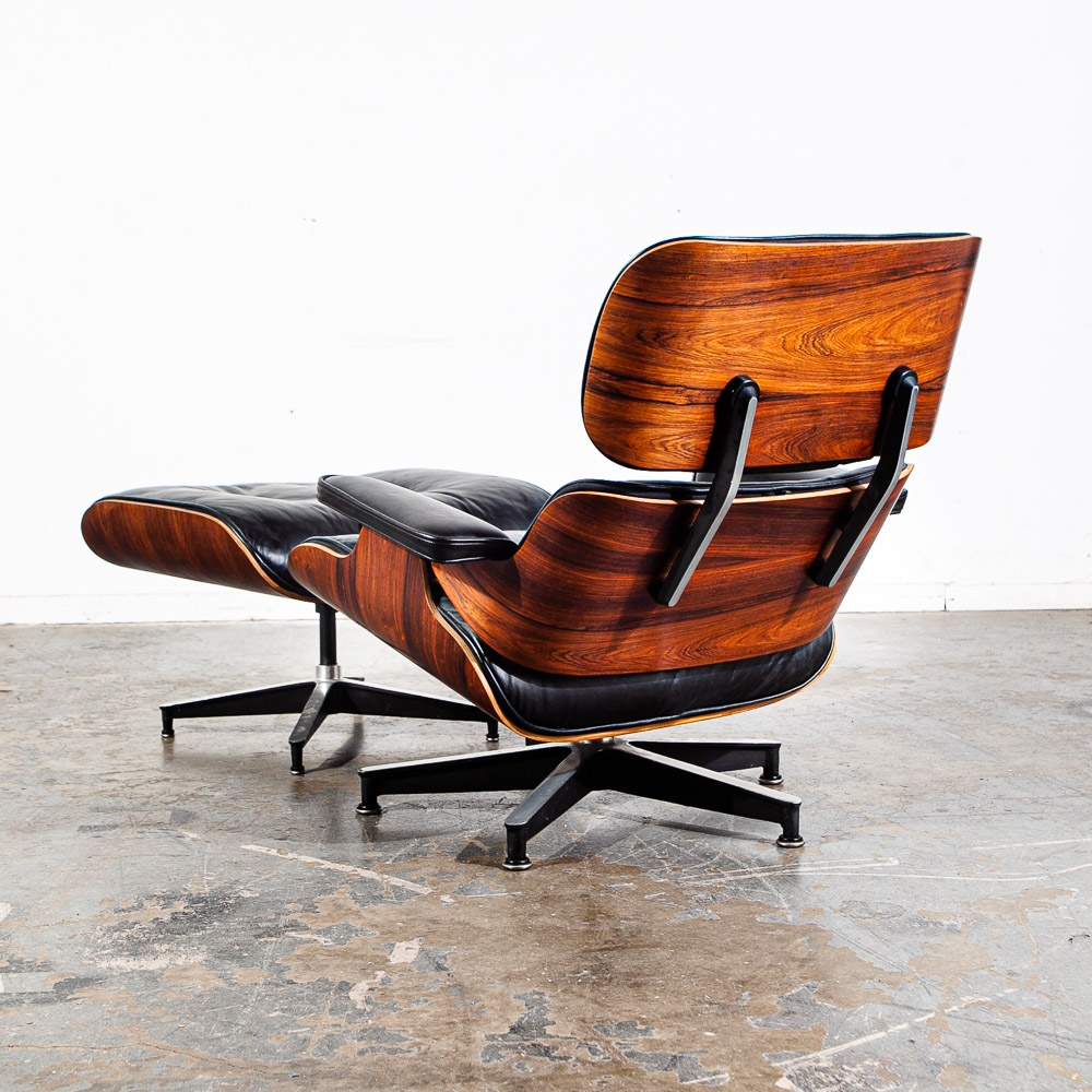 Mid Century Modern Lounge Chair Ray Charles Eames Herman Miller 670/671 2nd Gen. Rosewood Black Leather - Image 4