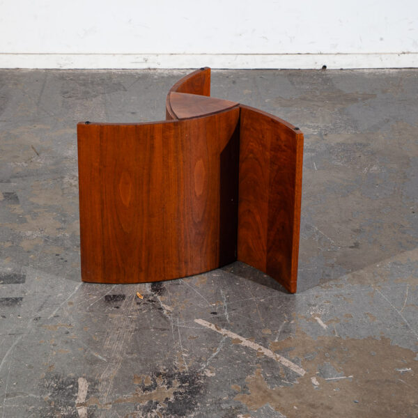 Mid Century Modern End Table Side Round Vladimir Kagan Glass Lane Vintage Walnut - Image 6