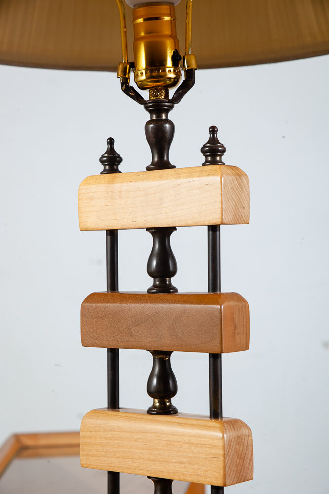 Mid Century Modern Table Lamp Heywood Wakefield Solid Birch Vintage Blonde Wood - Image 5