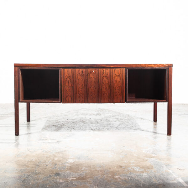 Mid Century Danish Modern Desk Executive Gunni Omann Jun 77 Brazilian Rosewood Large Mcm - Image 3
