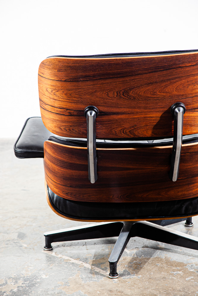 Mid Century Modern Lounge Chair Ray Charles Eames Herman Miller 670/671 2nd Gen. Rosewood Black Leather - Image 11