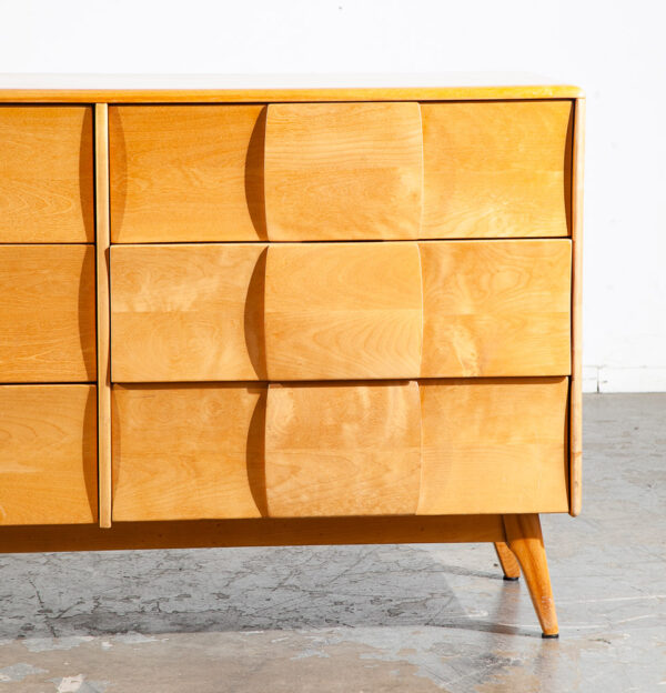 Mid Century Modern Dresser 6 Drawer Heywood Wakefield Sculptura Blonde Vintage - Image 8
