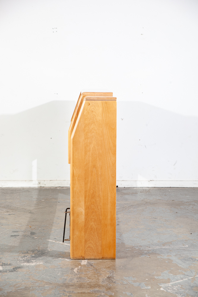 Mid Century Modern Headboard Bed Frame King Heywood Wakefield Blonde Nightstands - Image 4