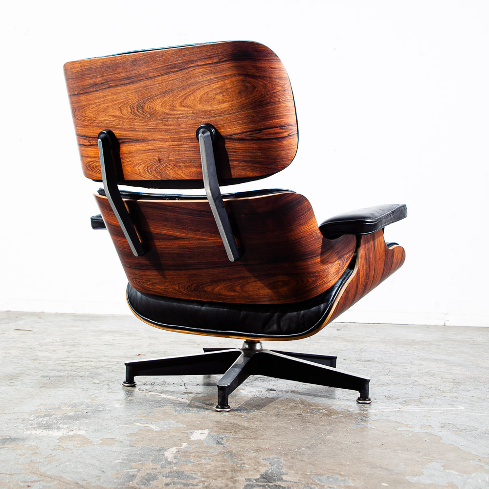 Mid Century Modern Lounge Chair Ray Charles Eames Herman Miller 670/671 2nd Gen. Rosewood Black Leather - Image 8