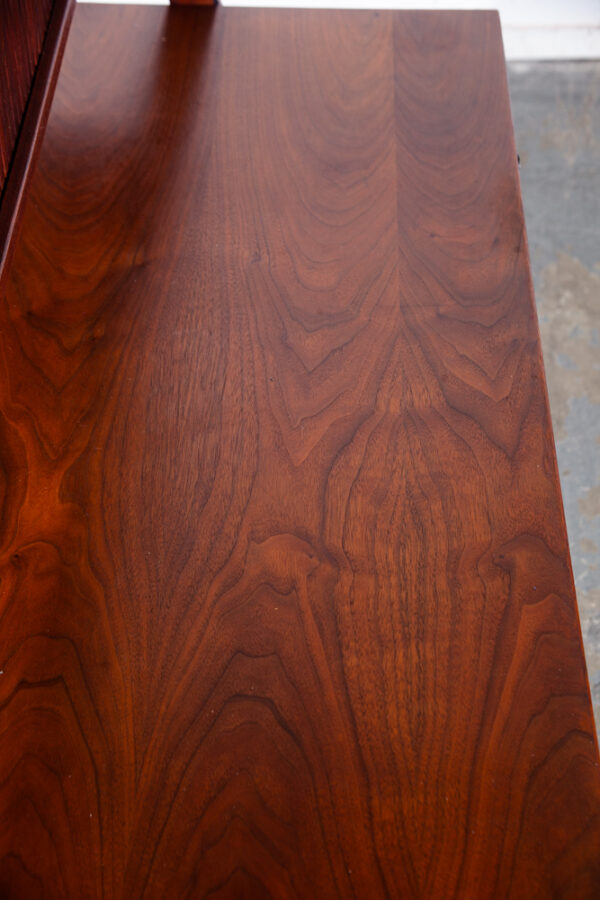 Mid Century Modern Desk Glenn of California 2 Tier Tambour Door Walnut Danish NM - Image 11