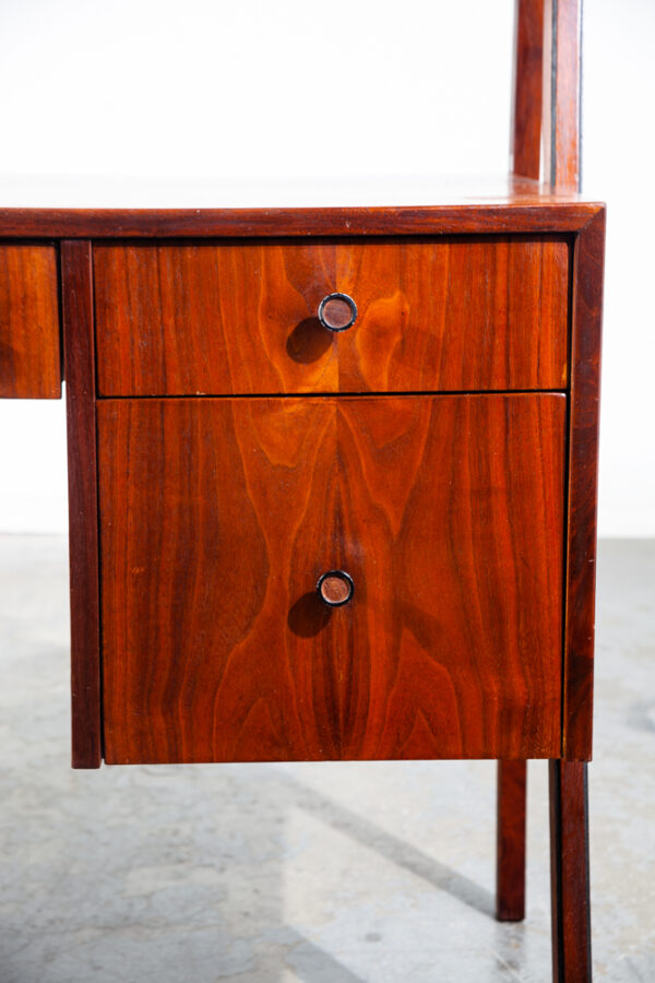 Mid Century Modern Desk Glenn of California 2 Tier Tambour Door Walnut Danish NM - Image 12