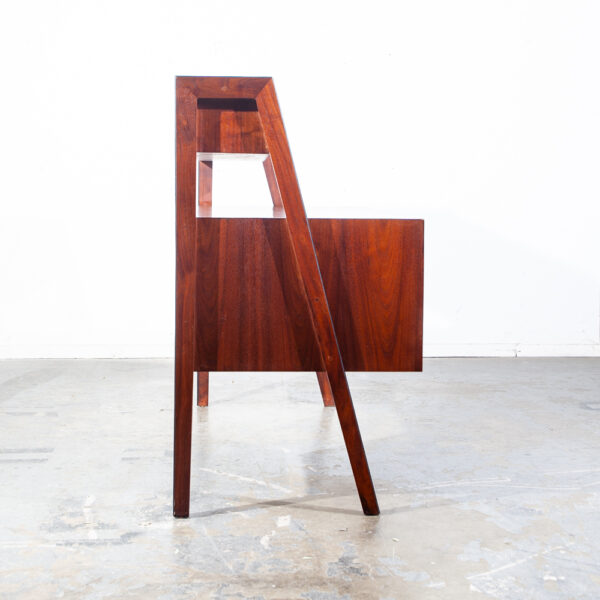 Mid Century Modern Desk Glenn of California 2 Tier Tambour Door Walnut Danish NM - Image 8