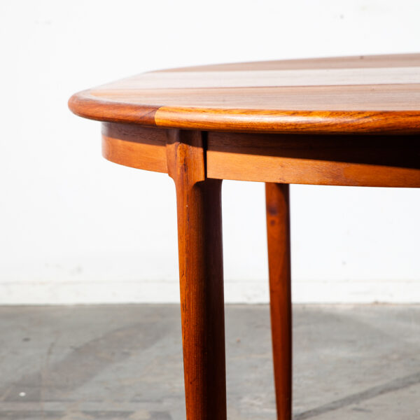 Mid Century Danish Modern Dining Table Round JL Moller Teak Leaf x2 Expanding NM Large Solid Wood Refinished - Image 5