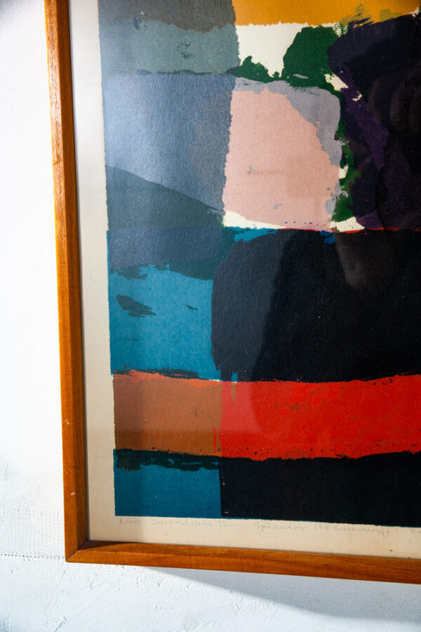 Mid Century Modern Serigraph Art Print Abstract Expressionism Signed 1/14 Titled More Incredible Than Splendor - Image 6