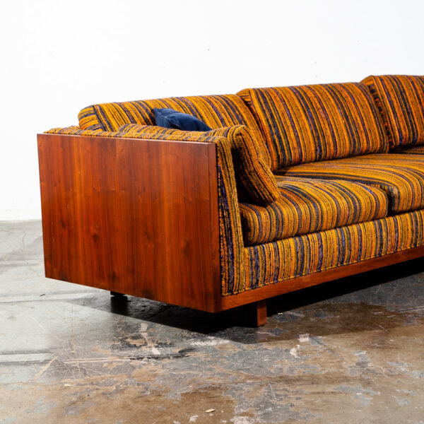 Mid Century Modern Sofa Couch Walnut Case Milo Baughman Van Dyver Witt Vintage - Image 6