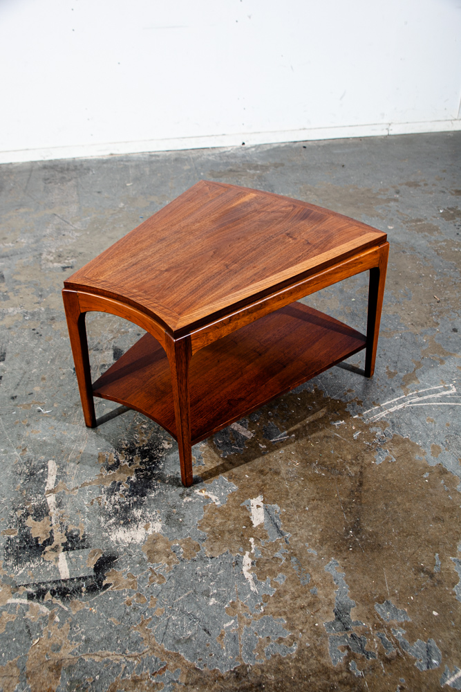 Mid Century Modern Side Table End Lane Wedge Rhythm Walnut Vintage Drexel - Image 10