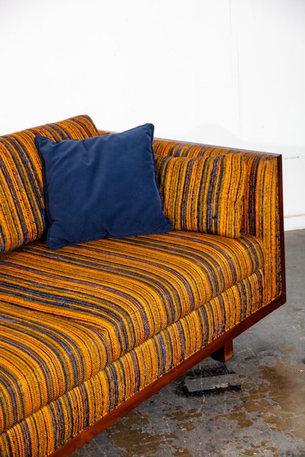 Mid Century Modern Sofa Couch Walnut Case Milo Baughman Van Dyver Witt Vintage - Image 7