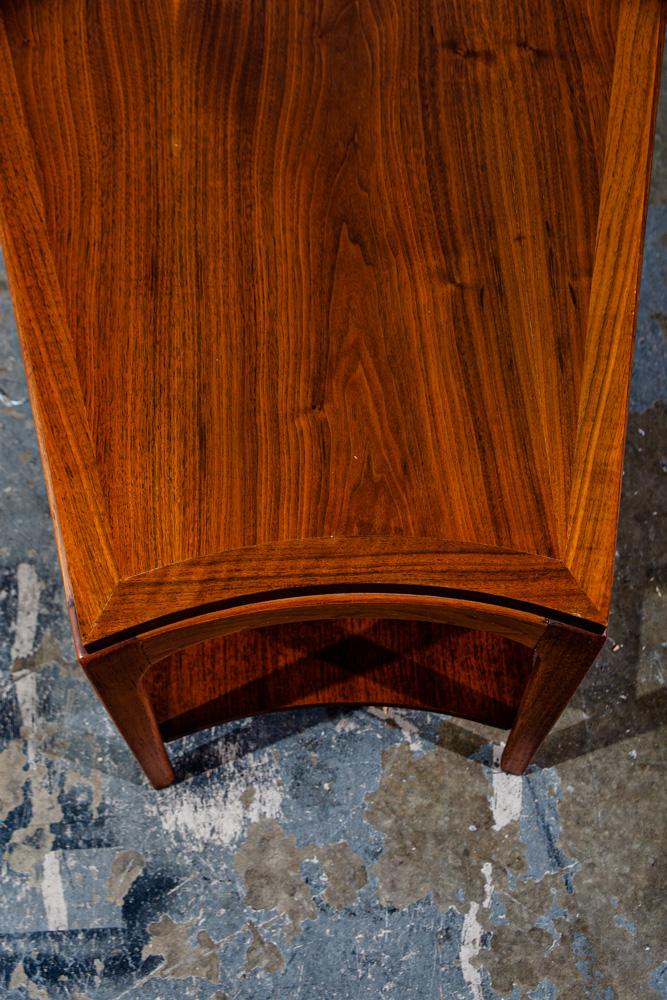 Mid Century Modern Side Table End Lane Wedge Rhythm Walnut Vintage Drexel - Image 6
