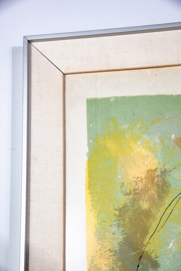 Mid Century Modern Art Print Artist Proof Abstract Musician Yellow Orange Signed - Image 6