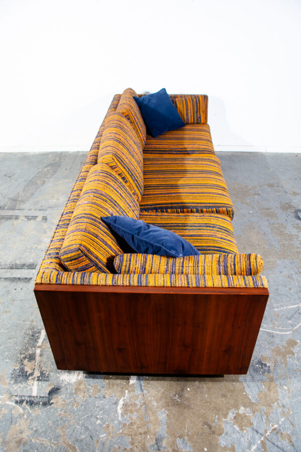 Mid Century Modern Sofa Couch Walnut Case Milo Baughman Van Dyver Witt Vintage - Image 4