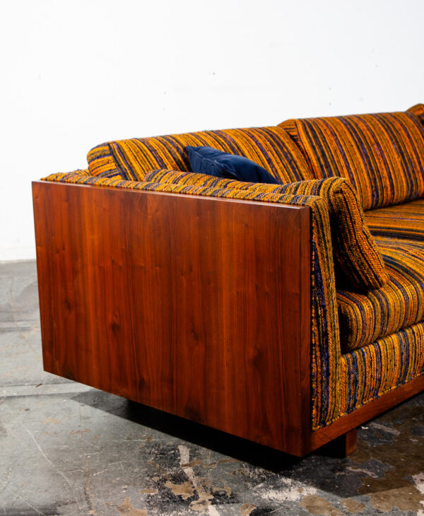 Mid Century Modern Sofa Couch Walnut Case Milo Baughman Van Dyver Witt Vintage - Image 10
