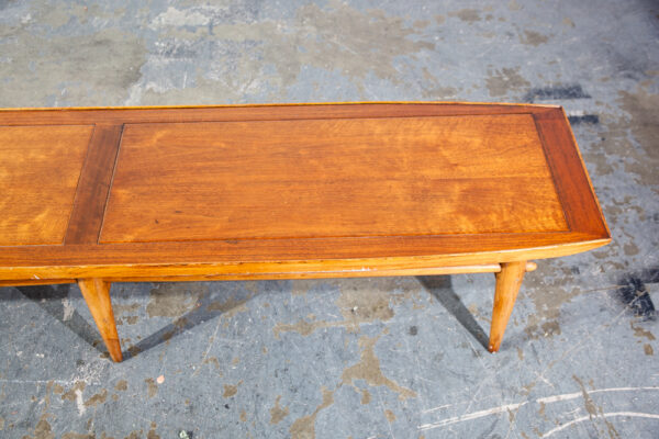 Mid Century Modern Coffee Table Surfboard Walnut Lane Long Large Vintage 72" in - Image 7