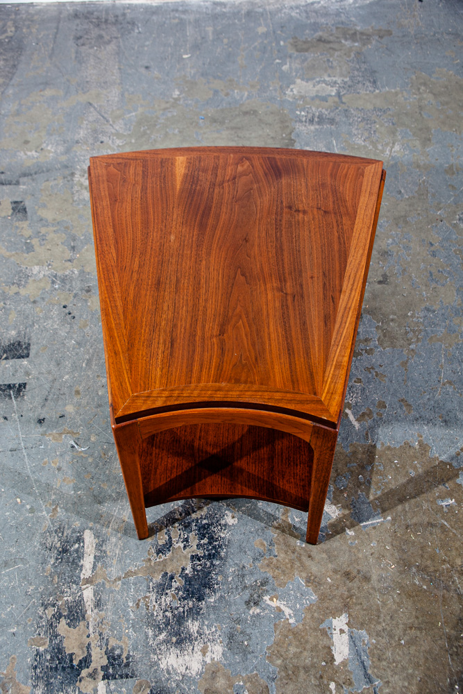 Mid Century Modern Side Table End Lane Wedge Rhythm Walnut Vintage Drexel - Image 2