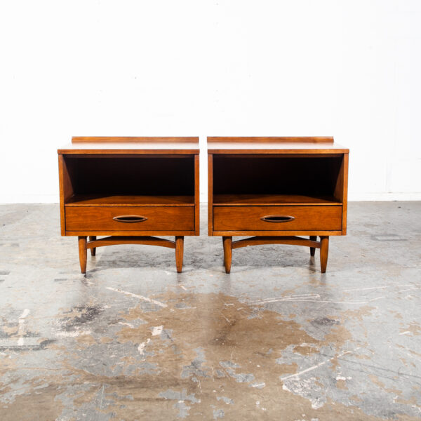 Mid Century Modern Nightstands End Side Tables Broyhill Sculptra Drawer Vintage Mcm - Image 5