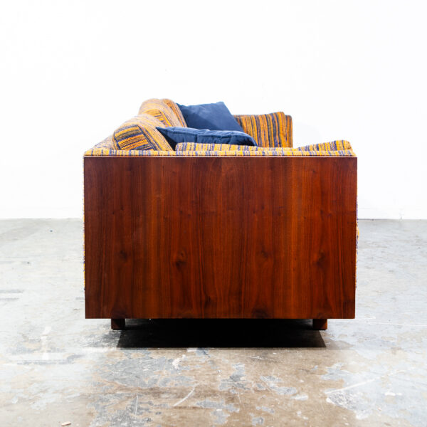 Mid Century Modern Sofa Couch Walnut Case Milo Baughman Van Dyver Witt Vintage - Image 9