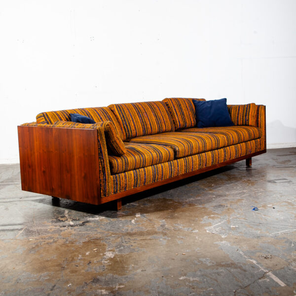 Mid Century Modern Sofa Couch Walnut Case Milo Baughman Van Dyver Witt Vintage - Image 3