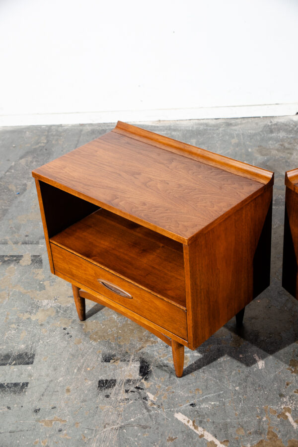 Mid Century Modern Nightstands End Side Tables Broyhill Sculptra Drawer Vintage Mcm - Image 11