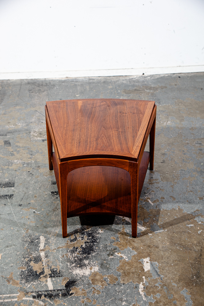 Mid Century Modern Side Table End Lane Wedge Rhythm Walnut Vintage Drexel - Image 9