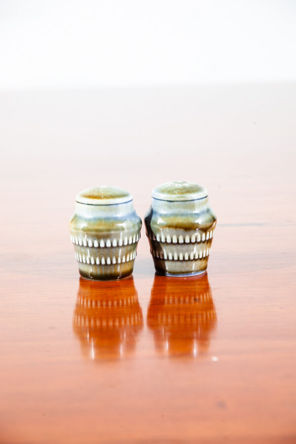 Mid Century Modern Salt & Pepper Shaker Set S&P Irish Porcelain Green Blue Mcm - Image 2
