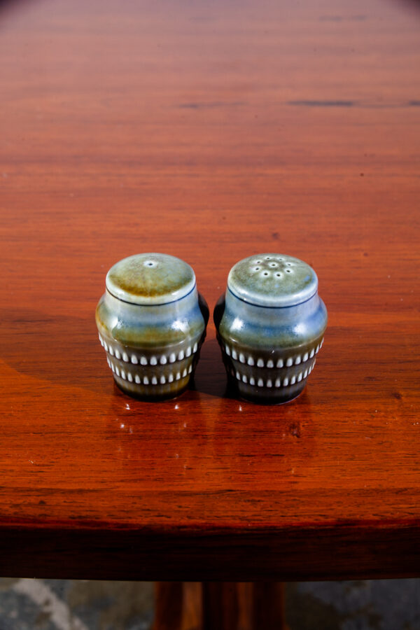 Mid Century Modern Salt & Pepper Shaker Set S&P Irish Porcelain Green Blue Mcm - Image 8