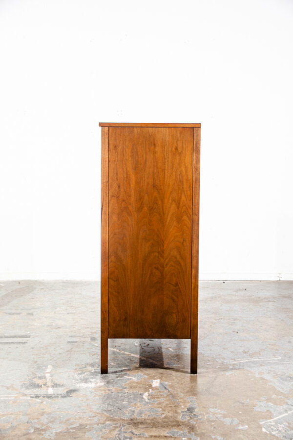 Mid Century Modern Highboy Dresser Paul Mccobb Calvin Furniture Co. Walnut 6 Drawer Vintage Metal - Image 3