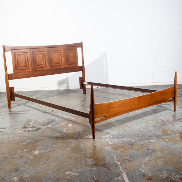 Mid Century Danish Modern Headboard Bed Frame Broyhill Sculptra Full S Vintage - Image 2