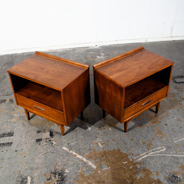 Mid Century Modern Nightstands End Side Tables Broyhill Sculptra Drawer Vintage Mcm - Image 6